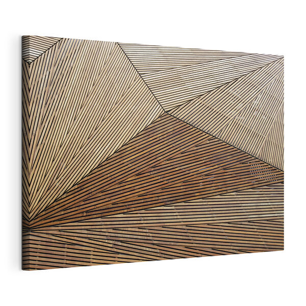 Geometrisch houten patroon met lijnen Canvas Schilderijen Geometrisch houten patroon met lijnen