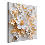 Canvas Schilderijen Sierlijk bloemenreliëf met elegante tinten