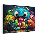 Canvas Schilderijen Groep kleurrijke monsters