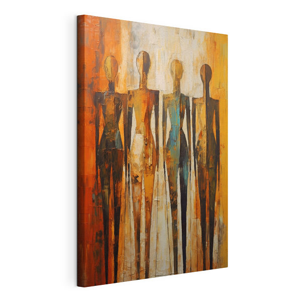 Canvas Schilderijen Schilderij van een groep mensen