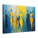 Canvas Schilderijen Schilderij van mensen in geel en blauw