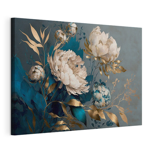 Canvas Schilderijen Elegante bloemen op een rijke achtergrond