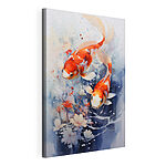 Canvas Schilderijen Paar vissen zwemmend in water