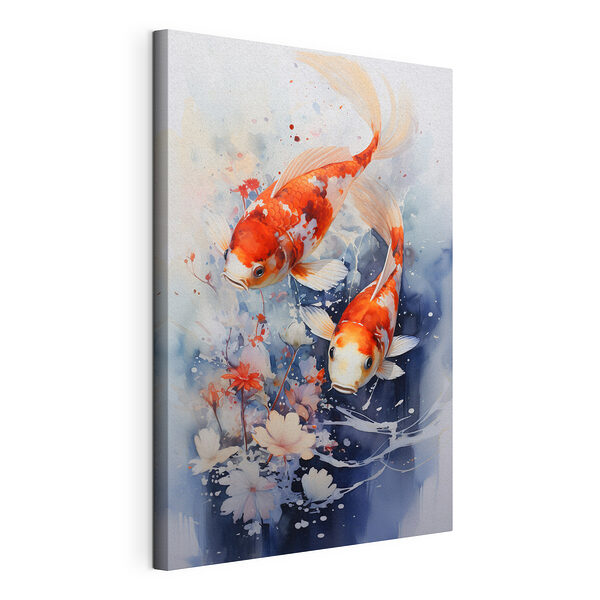 Canvas Schilderijen Paar vissen zwemmend in water