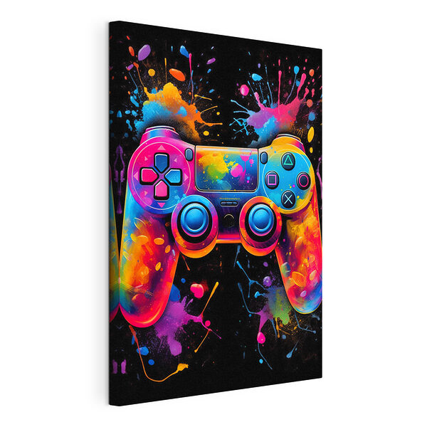 Kleurrijke videogamecontroller Canvas Schilderijen Kleurrijke videogamecontroller