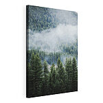 Canvas Schilderijen Bos met mist en wolken