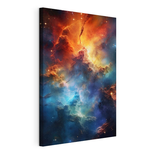 Canvas Schilderijen Kleurrijke wolken en sterren in de ruimte