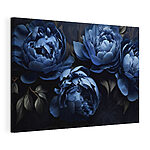 Canvas Schilderijen Blauwe bloemblaadjes met zachte texturen