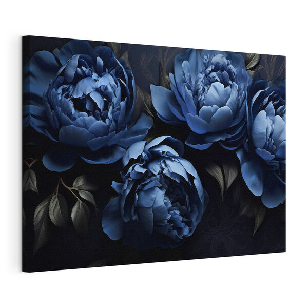Canvas Schilderijen Blauwe bloemblaadjes met zachte texturen