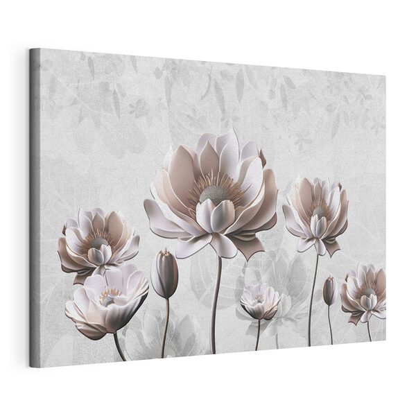 Canvas Schilderijen Sierlijk bewerkte bloesems in bloei