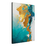 Canvas Schilderijen Turkoois en amber abstracte kunst