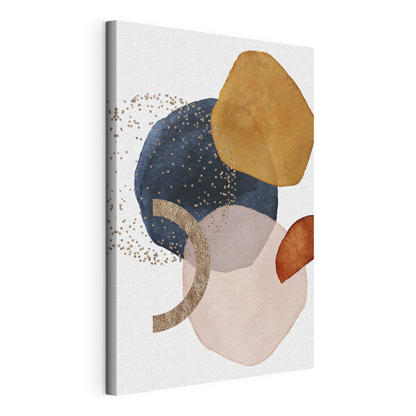 Abstracte vormen met glitteraccenten Canvas Schilderijen Abstracte vormen met glitteraccenten