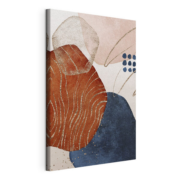 Canvas Schilderijen Abstracte vormen met glitteraccenten