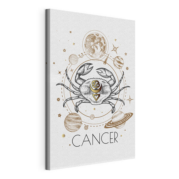 Sterrenbeeld Kreeft met planeten en sterren Canvas Schilderijen Sterrenbeeld Kreeft met planeten en sterren
