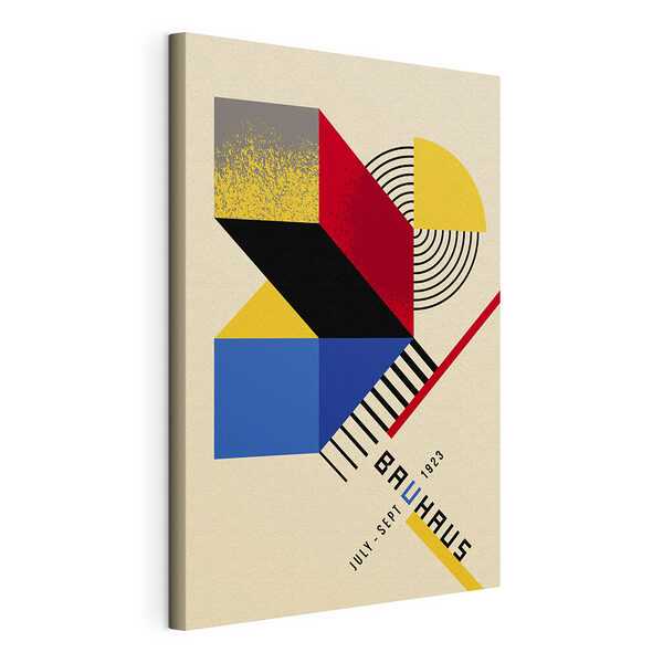 Kleurrijk geometrisch ontwerp met zwart en rood en geel Canvas Schilderijen Kleurrijk geometrisch ontwerp met zwart en rood en geel