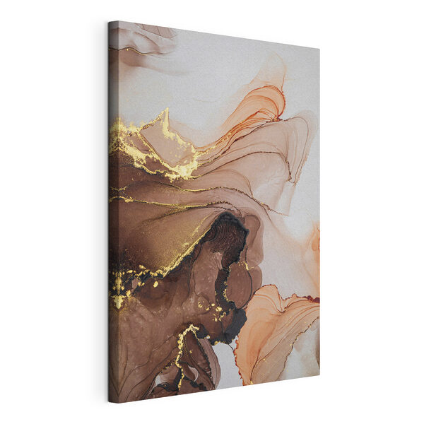 Canvas Schilderijen Abstracte aardetinten met metallic accenten