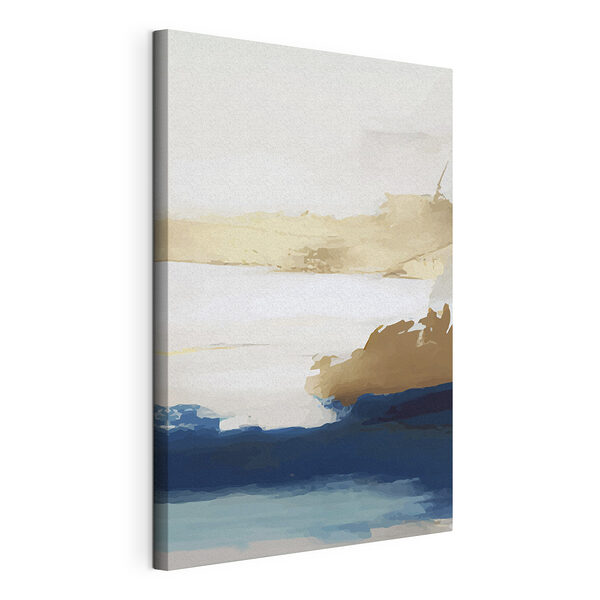 Canvas Schilderijen Bruine en blauwe berg