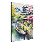 Canvas Schilderijen Aquarel van een boot