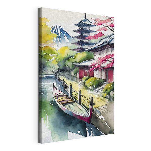Canvas Schilderijen Aquarel van een boot