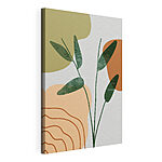 Canvas Schilderijen Abstracte plant met aardetinten