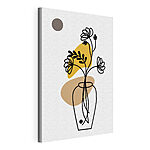 Canvas Schilderijen Tekening van bloemen in een vaas