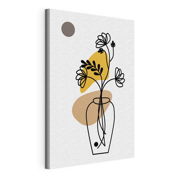 Tekening van bloemen in een vaas Canvas Schilderijen Tekening van bloemen in een vaas