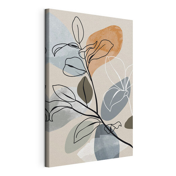 Abstracte bladeren met kleurrijke vormen Canvas Schilderijen Abstracte bladeren met kleurrijke vormen