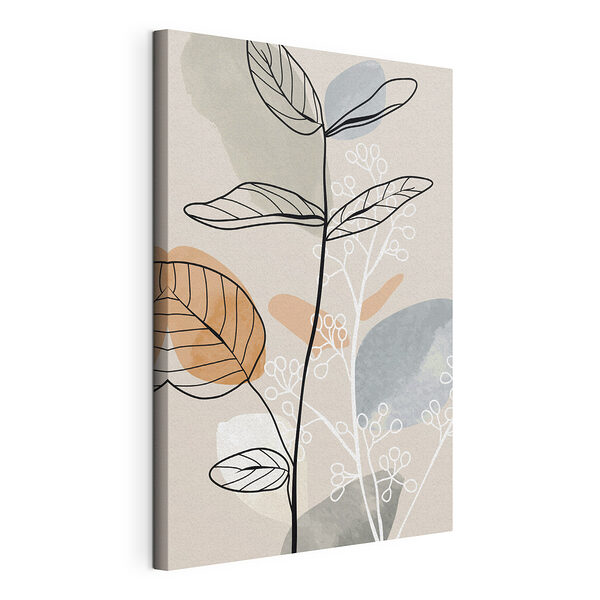 Abstracte botanische kunst met zachte kleuren Canvas Schilderijen Abstracte botanische kunst met zachte kleuren