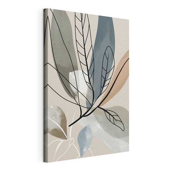 Abstracte bladeren met zachte tinten Canvas Schilderijen Abstracte bladeren met zachte tinten