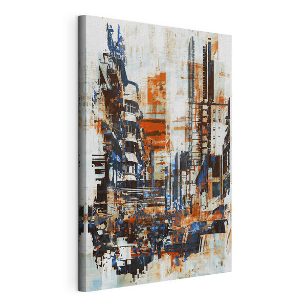 Canvas Schilderijen Schilderij van een stad