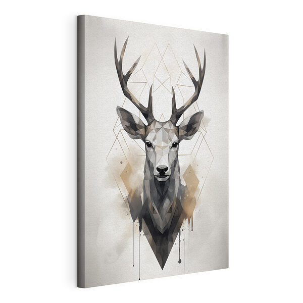 Laagpoly hert met gewei Canvas Schilderijen Laagpoly hert met gewei
