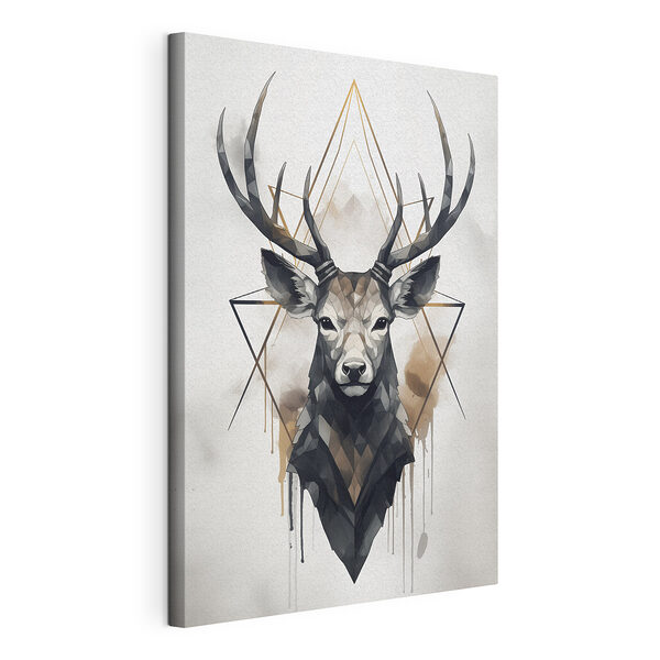 Geometrisch hert en lineair ontwerp Canvas Schilderijen Geometrisch hert en lineair ontwerp