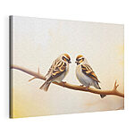 Canvas Schilderijen Vogel zittend op een tak