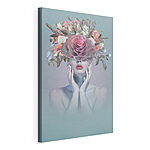 Canvas Schilderijen Vrouw met bloemen op haar hoofd