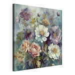 Canvas Schilderijen Levendige bloesems in aquarel harmonie