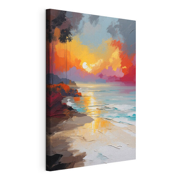 Canvas Schilderijen Schilderij van een strand