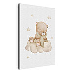 Canvas Schilderijen Teddybeer zittend op een wolk