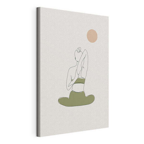 Canvas Schilderijen Vrouw zittend in een yoga houding