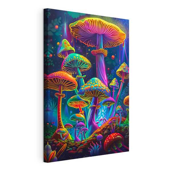 Groep kleurrijke paddenstoelen Canvas Schilderijen Groep kleurrijke paddenstoelen