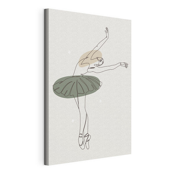 Tekening van een ballerina Canvas Schilderijen Tekening van een ballerina