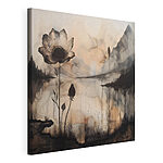 Canvas Schilderijen Zwart-witte bloem