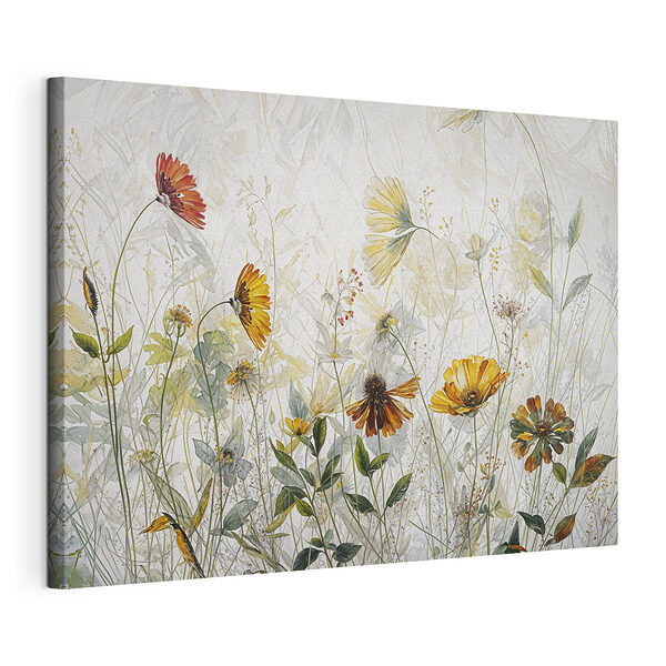 Canvas Schilderijen Kleurrijke bloesems in een delicaat arrangement