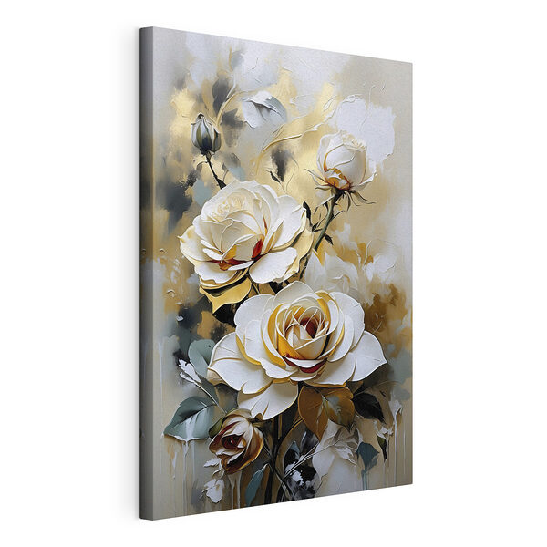 Elegante rozen in levendige tinten Canvas Schilderijen Elegante rozen in levendige tinten