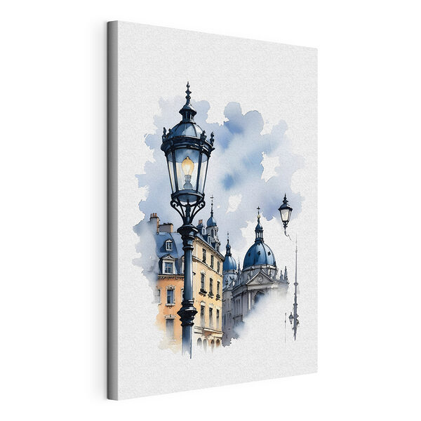 Canvas Schilderijen Straatverlichting en koepel onder blauwe hemel