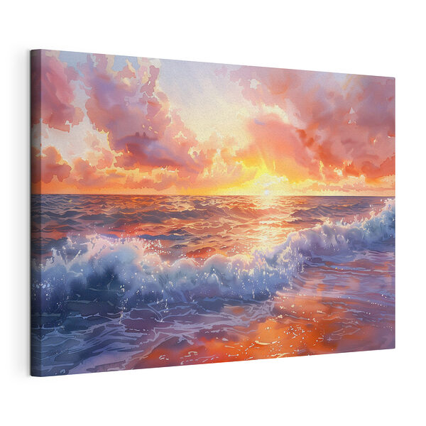 Canvas Schilderijen Zonsondergang over de oceaan