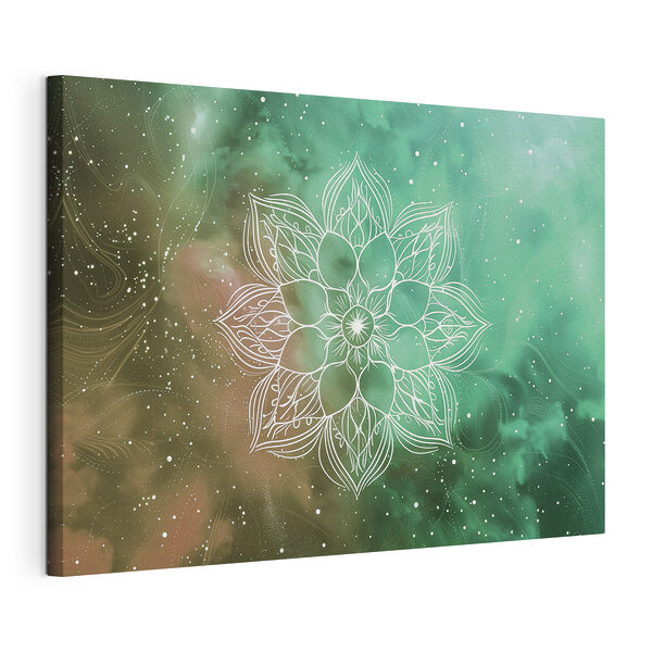 Ingewikkelde mandala tegen kosmische achtergrond Canvas Schilderijen Ingewikkelde mandala tegen kosmische achtergrond