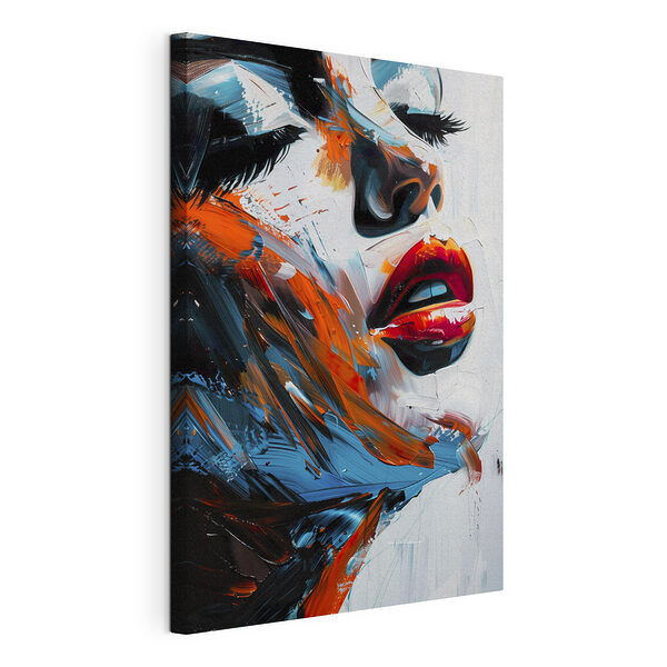 Schilderij van het gezicht van een vrouw Canvas Schilderijen Schilderij van het gezicht van een vrouw