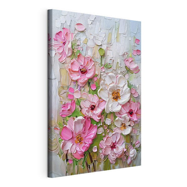 Kleurrijke bloemen in zachte pasteltinten Canvas Schilderijen Kleurrijke bloemen in zachte pasteltinten