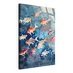 Canvas Schilderijen Kleurrijke koi zwemmen onder water