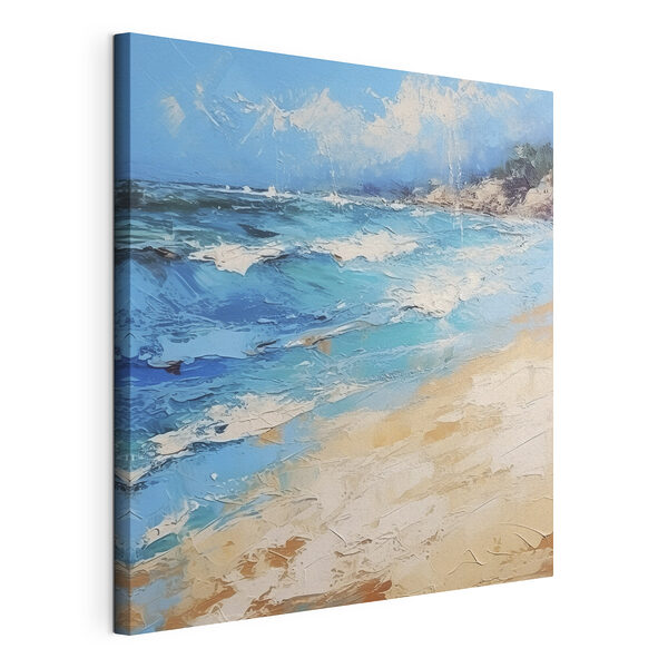 Schilderij van een strand Canvas Schilderijen Schilderij van een strand